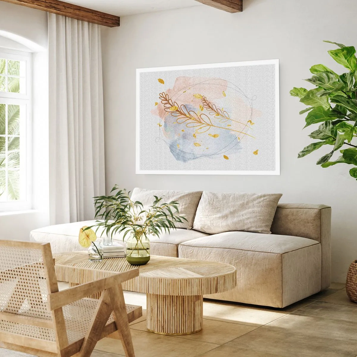 Pôster - Explosão dourada - 100x70 cm