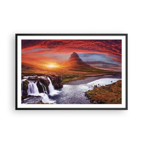 Pôster com moldura preta - A vista da Terra Média - 91x61 cm