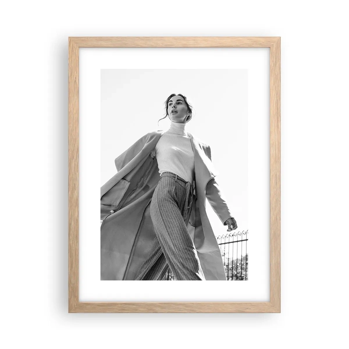 Pôster com moldura de carvalho claro - Vens comigo? - 30x40 cm