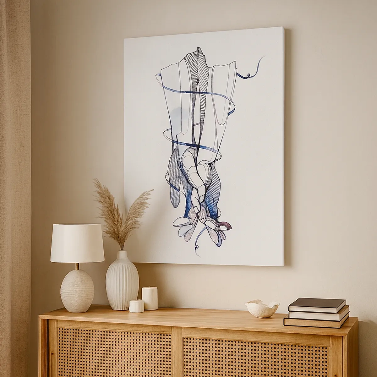 Quadro em tela - Estudo do toque - 50x70 cm