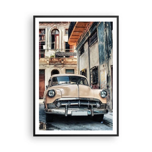 Pôster com moldura preta - Siesta em Havana - 70x100 cm