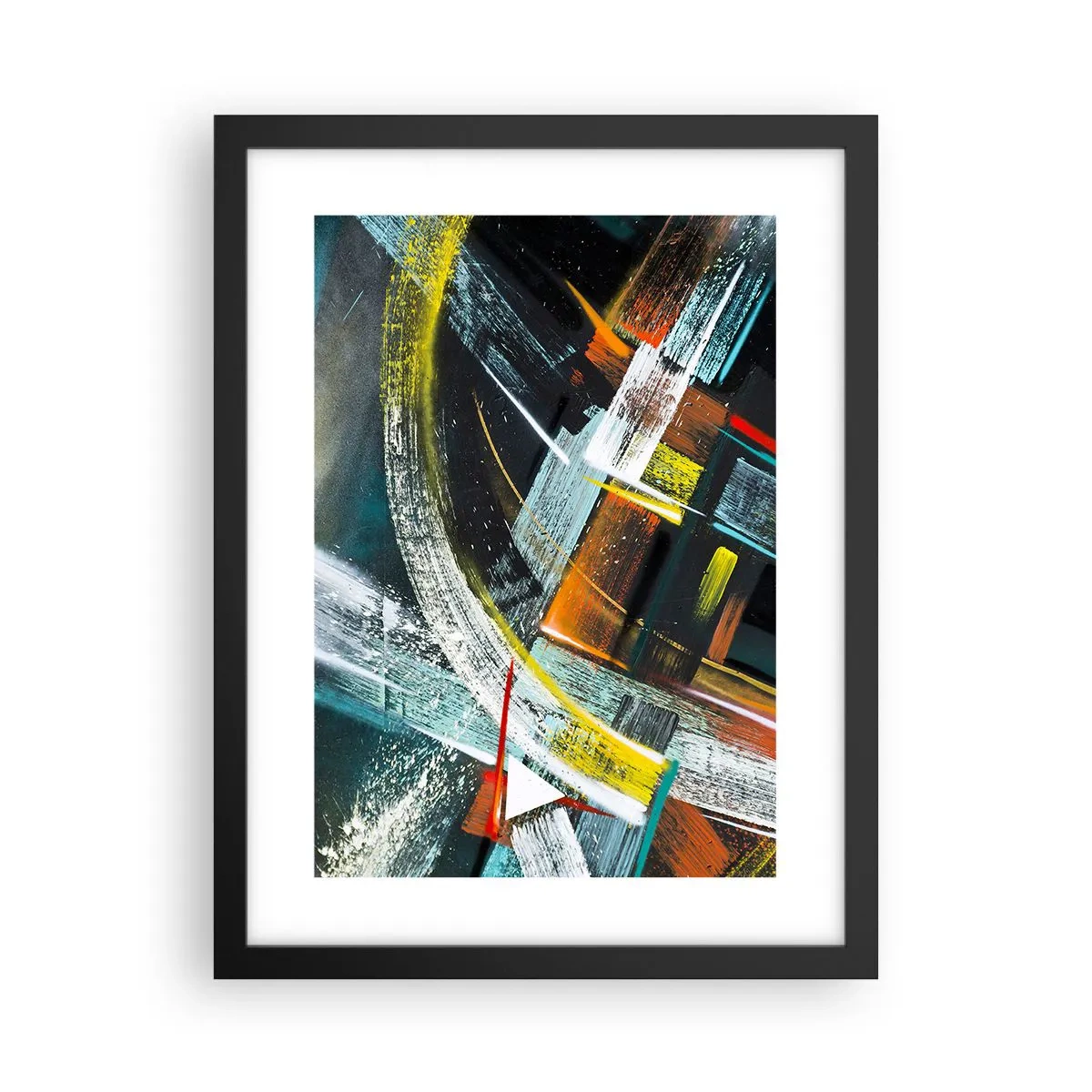 Pôster com moldura preta - Energia de movimento - 30x40 cm
