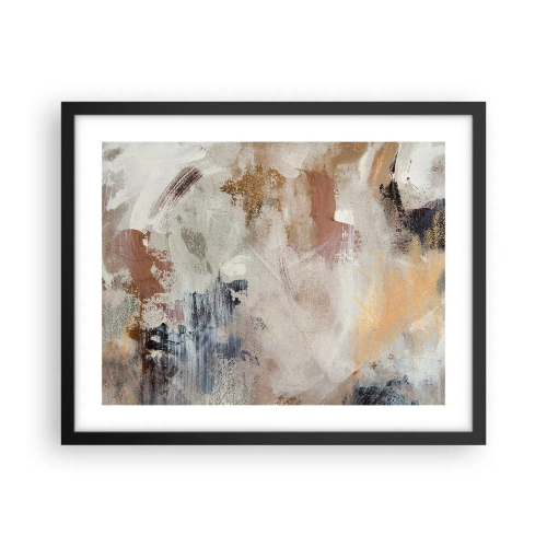 Pôster com moldura preta - Abstração enevoada - 50x40 cm