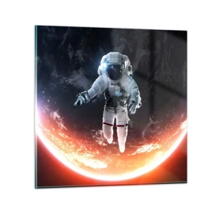 Quadro em vidro - Posso ficar um pouco mais? - 50x50 cm