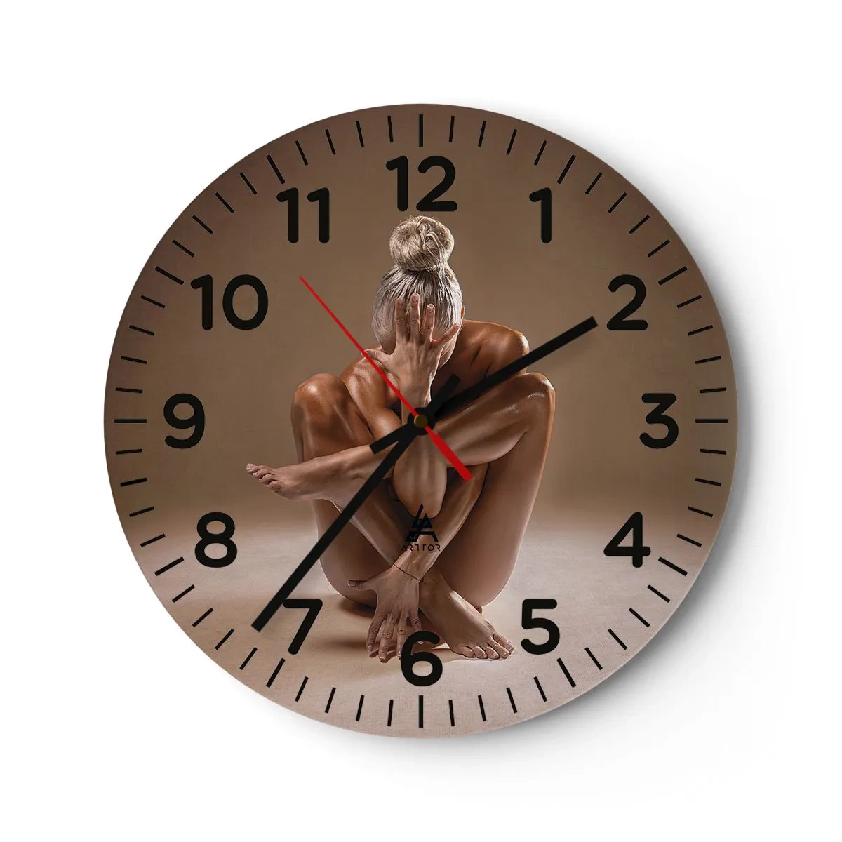 Relógio de parede - Relógio em vidro - Unidade de corpo e alma - 40x40 cm