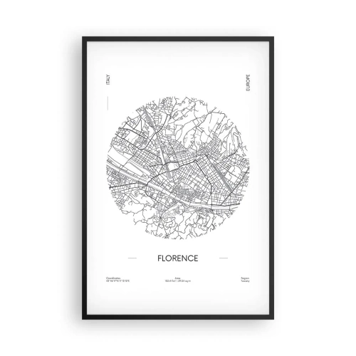 Pôster com moldura preta - A anatomia de Florença - 61x91 cm