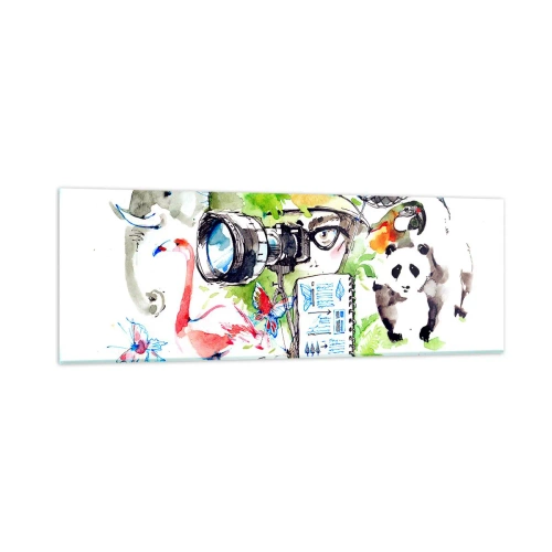 Quadro em vidro - Através da lente do viajante - 90x30 cm