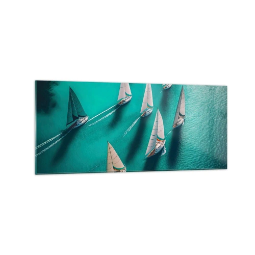 Quadro em vidro - Numa competição com o vento - 120x50 cm