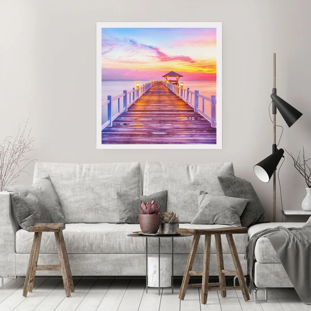 Pôster - O silêncio lilás-dourado da noite - 30x30 cm