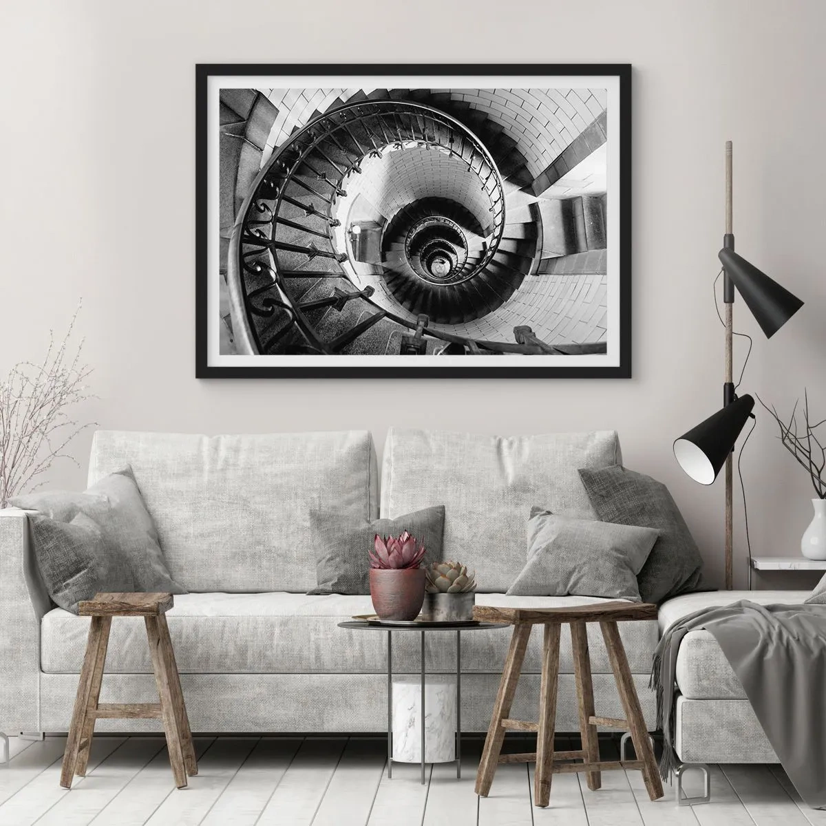 Pôster com moldura preta - Cada vez mais alto - 100x70 cm