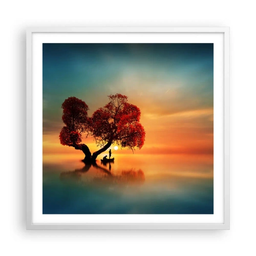 Pôster em moldura branca - A distância e o silêncio do mundo - 60x60 cm