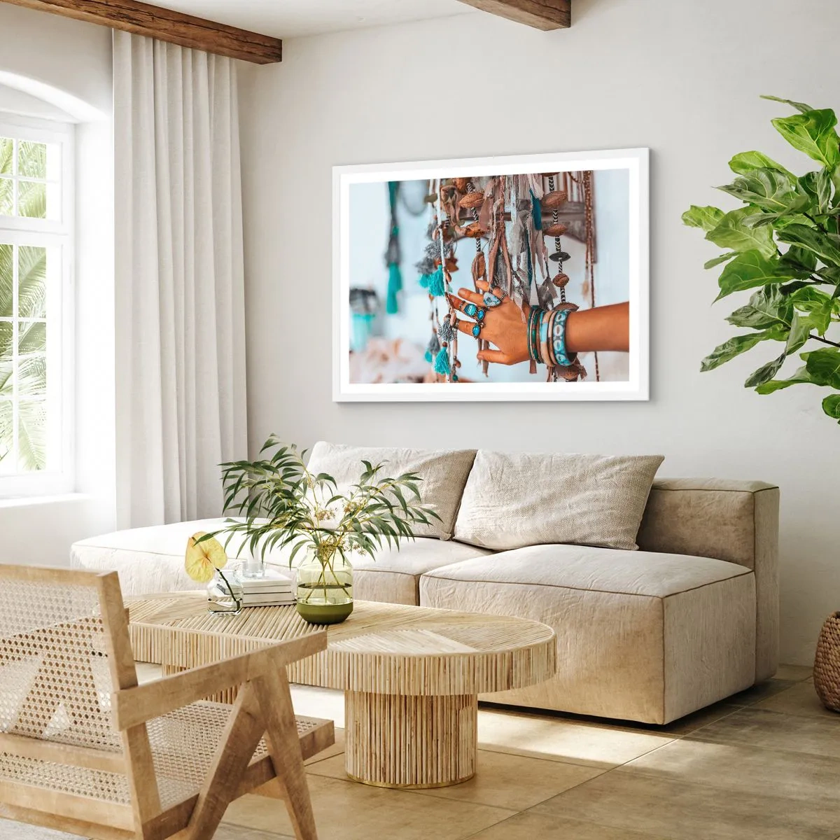Pôster em moldura branca - Tesouros locais - 100x70 cm