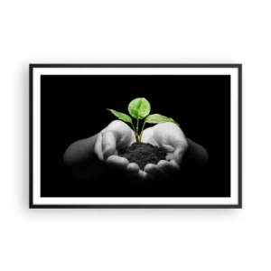 Pôster com moldura preta - Eu amo a natureza, eu a protejo - 91x61 cm