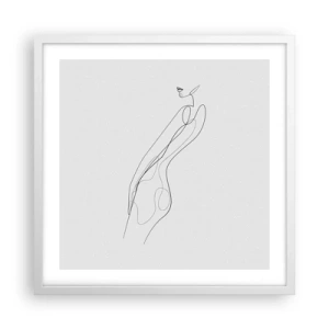 Pôster em moldura branca - Apenas uma promessa - 50x50 cm