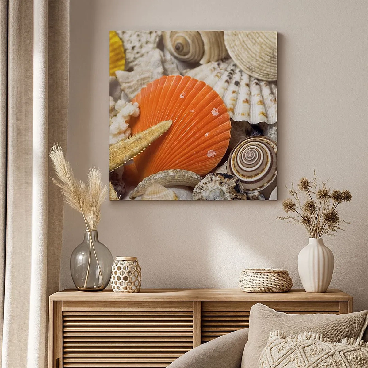 Quadro em tela - Tesouros do oceano - 30x30 cm