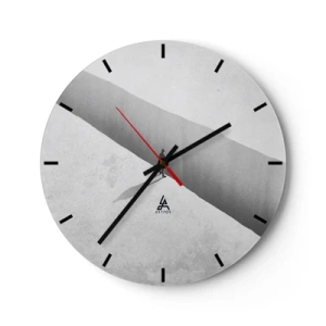 Relógio de parede - Relógio em vidro - Uma silhueta minimalista de uma figura em uma perspectiva de luz - 30x30cm - Um objetivo claro - Decoração de parede moderna para a sala de estar, cozinha e quarto ARTTOR