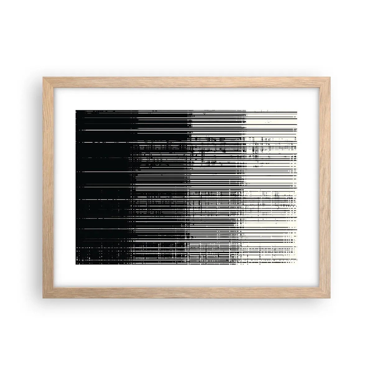 Pôster com moldura de carvalho claro - Ondas e vibrações - 40x30 cm