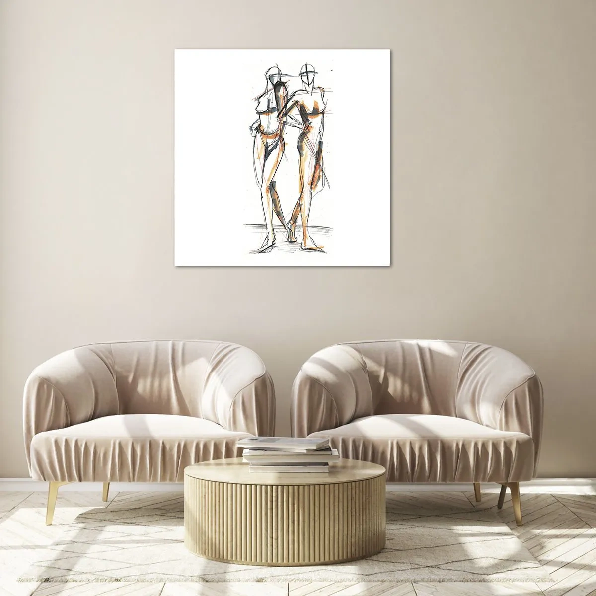 Quadro em vidro - Um estudo do encanto - 70x70 cm