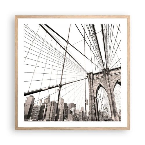Pôster com moldura de carvalho claro - Catedral de Nova York - 60x60 cm