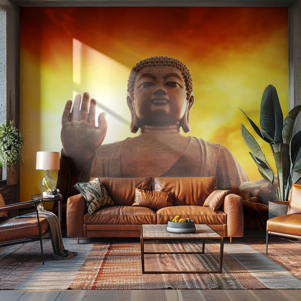 Papel de Parede Autocolante Deluxe Sticker - Paz do mundo - Buda, Religião, Pedaço - 250x175 cm
