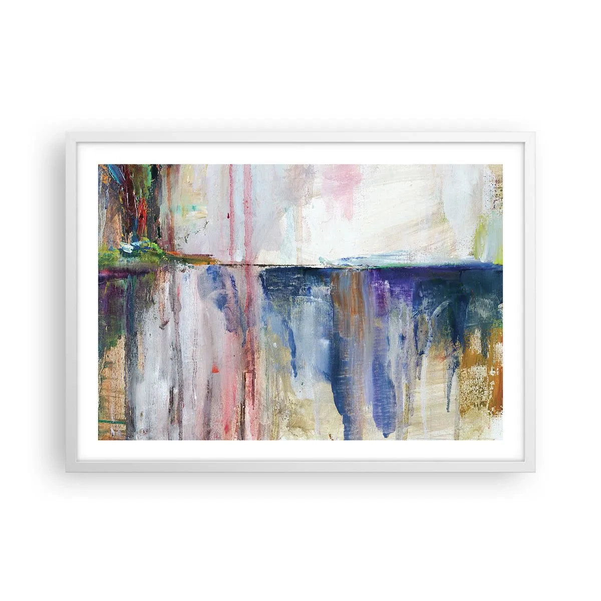 Pôster em moldura branca - Impressões coloridas e associações - 70x50 cm