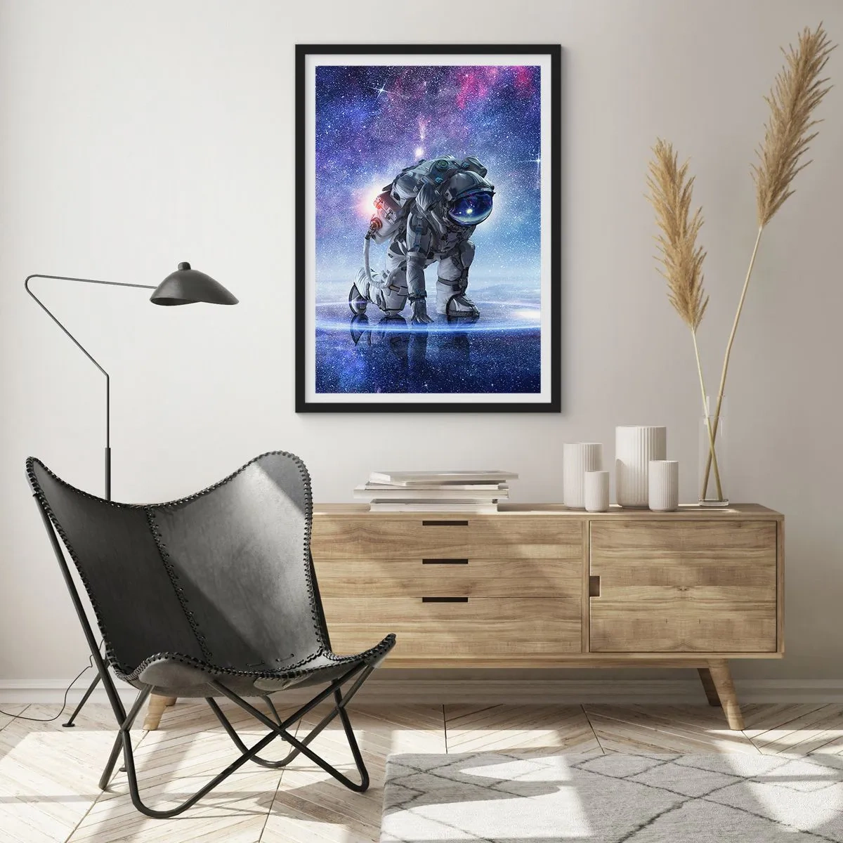 Pôster com moldura preta - Céu estrelado acima de mim - 70x100 cm