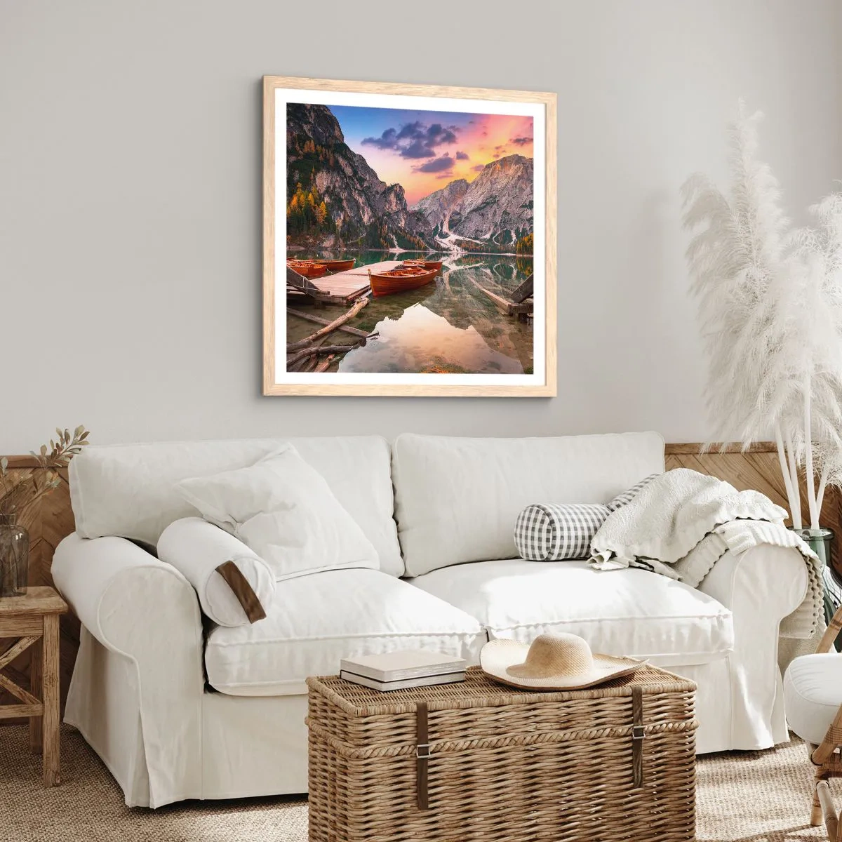 Pôster com moldura de carvalho claro - A promessa do dia - 50x50 cm