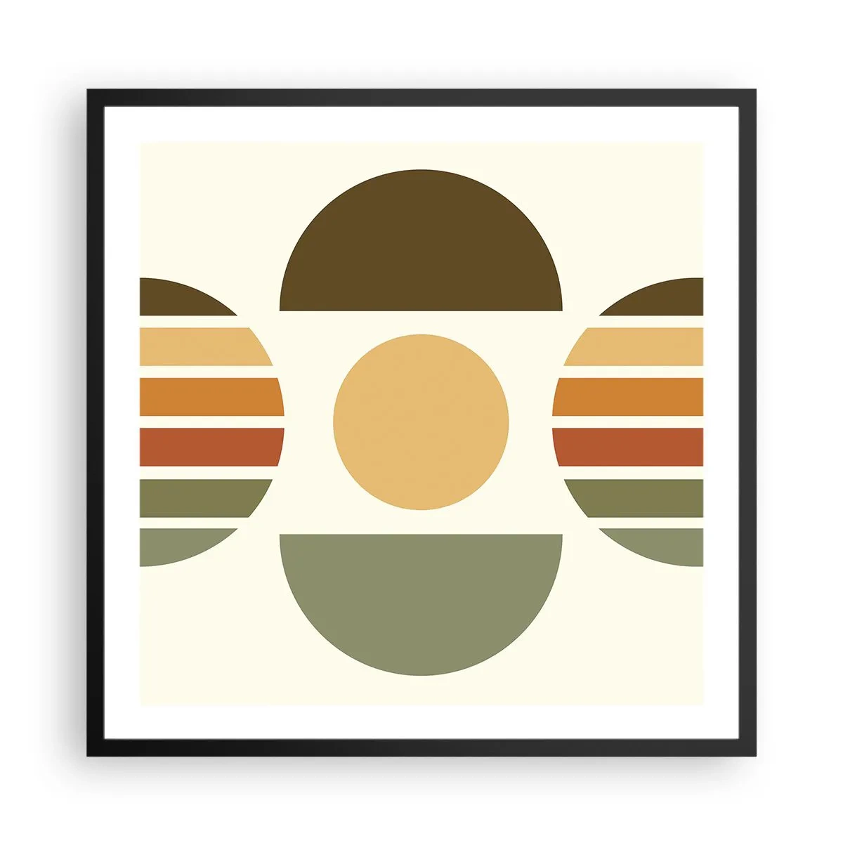 Pôster com moldura preta - Em tons terrosos - 60x60 cm