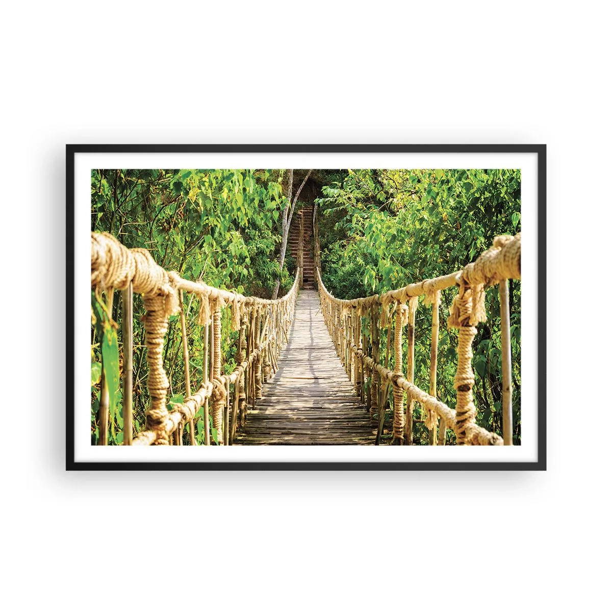 Pôster com moldura preta - Suspenso na vegetação - 91x61 cm