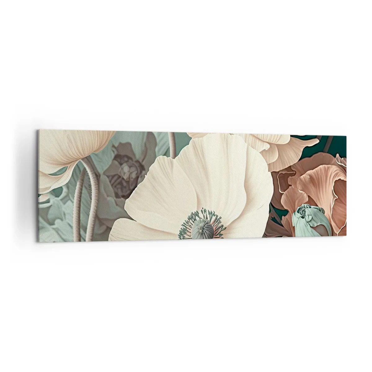 Quadro em tela - O sussurro das papoulas - 160x50 cm