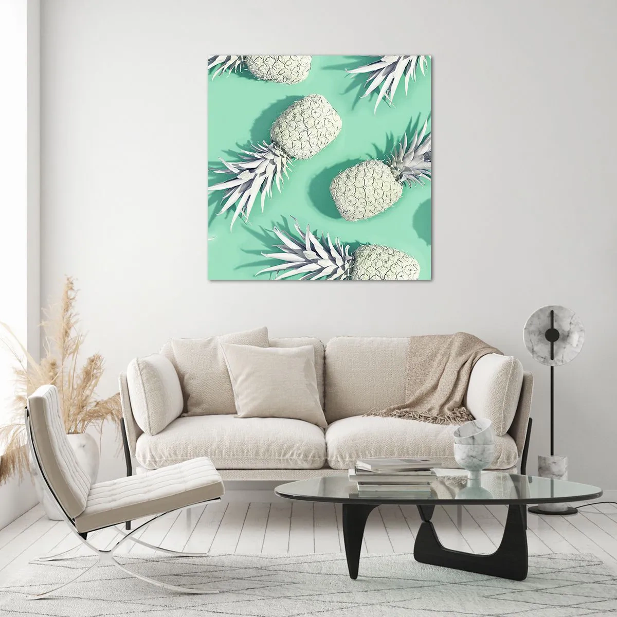 Quadro em vidro - Vão muito bem com a hortelã - 30x30 cm