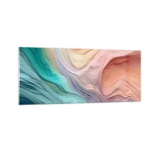 Quadro em vidro - Onda arco-íris - 100x40 cm