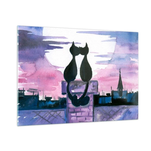 Quadro em vidro - Rendez-vous sob a lua - 100x70 cm