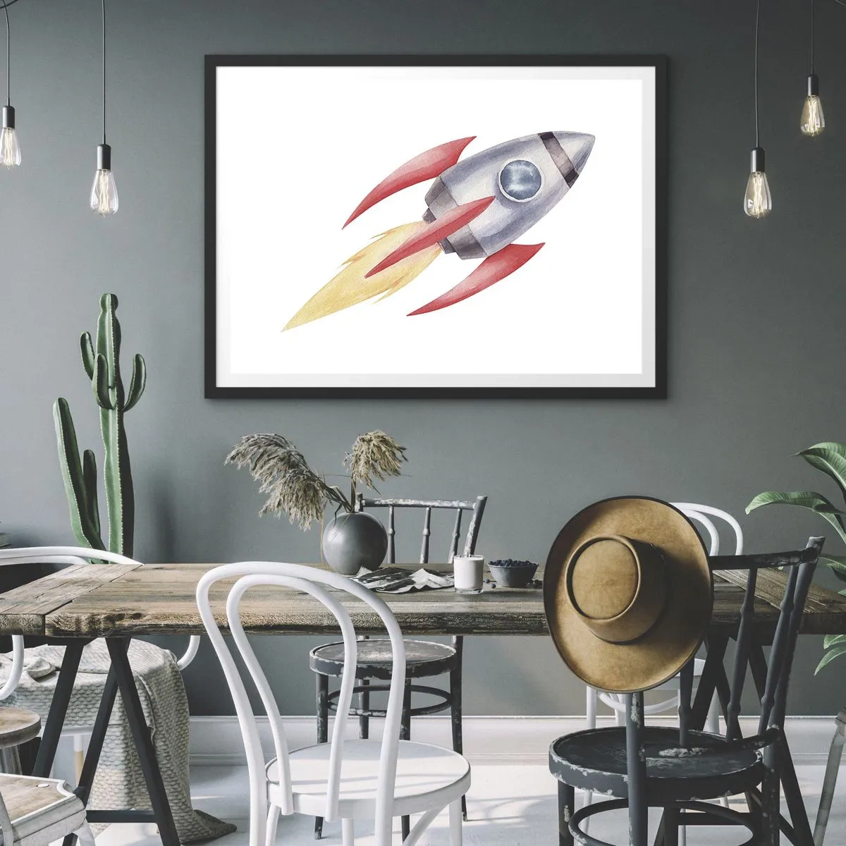 Pôster com moldura preta - Mais alto, mais rápido e mais longe - 50x40 cm