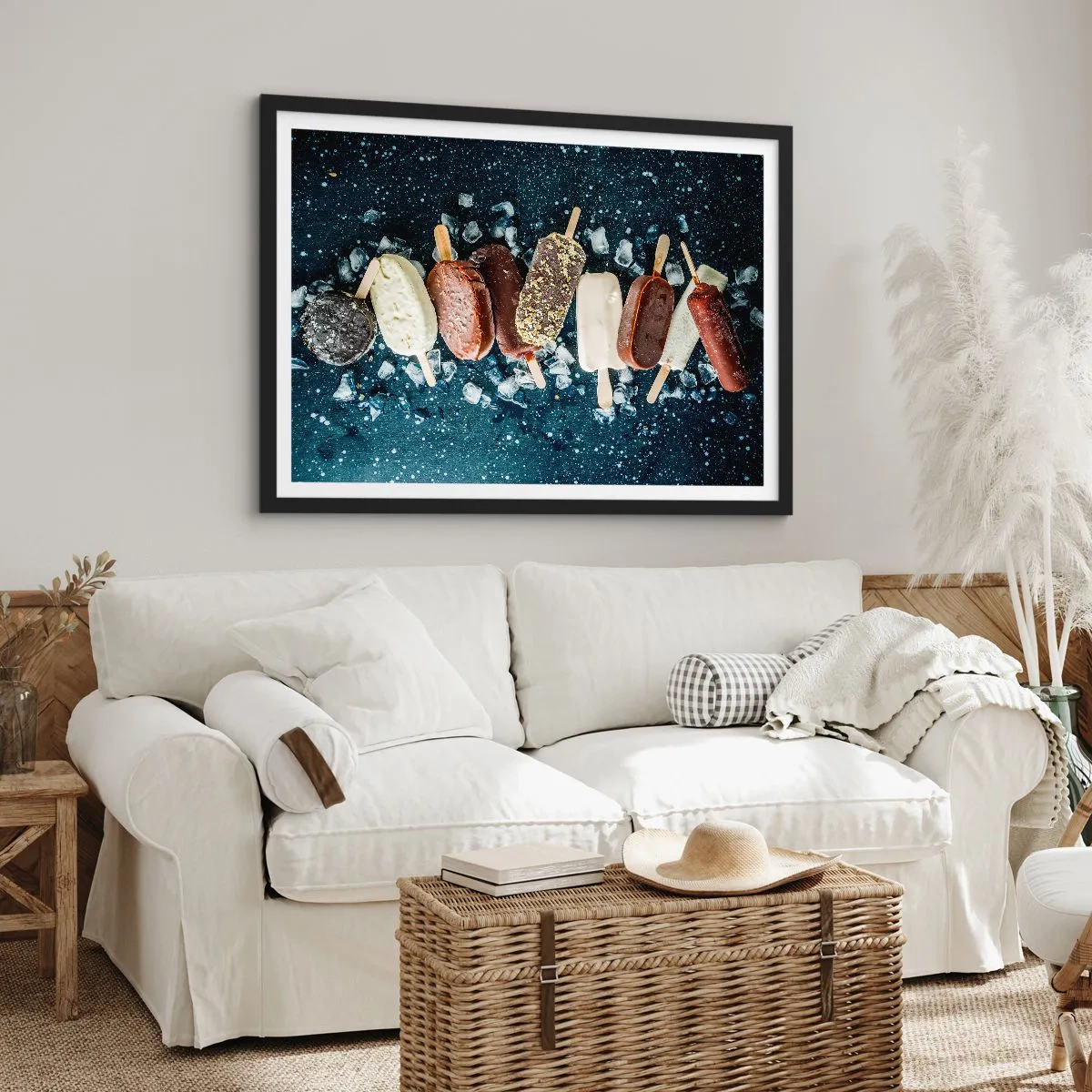 Pôster com moldura preta - O sabor de um verão quente - 70x50 cm