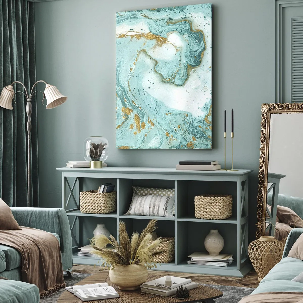 Quadro em tela - Sob a grande onda do período Edo - 55x100 cm