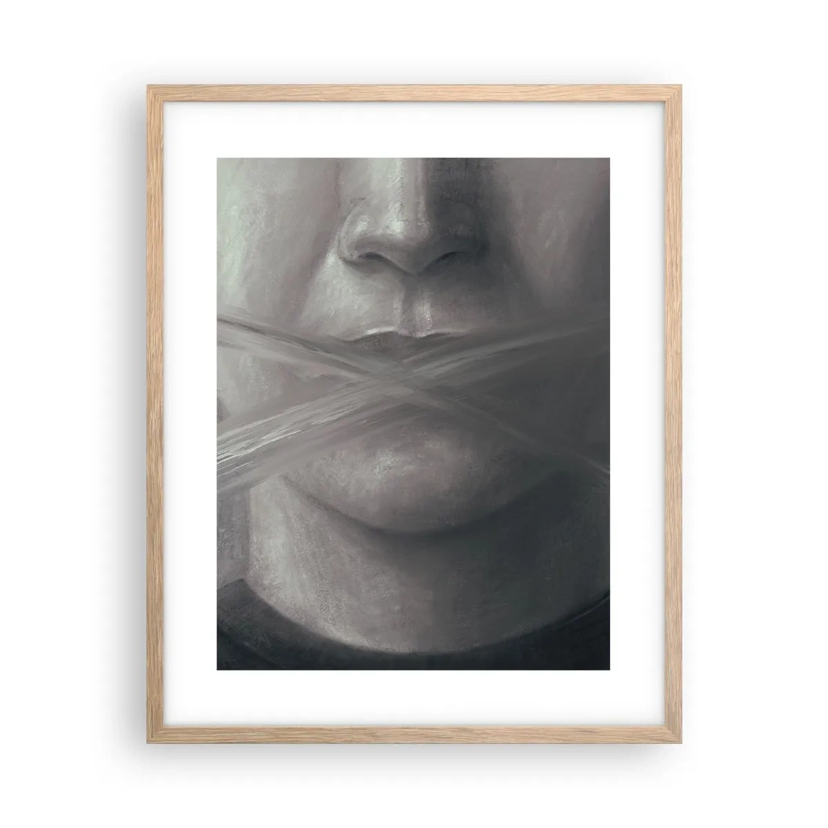 Pôster com moldura de carvalho claro - Nem uma palavra - 40x50 cm