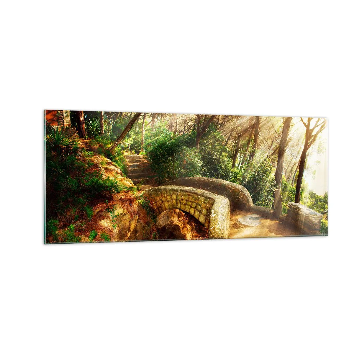 Quadro em vidro - Direto da ponte para a floresta de contos de fadas - 100x40 cm