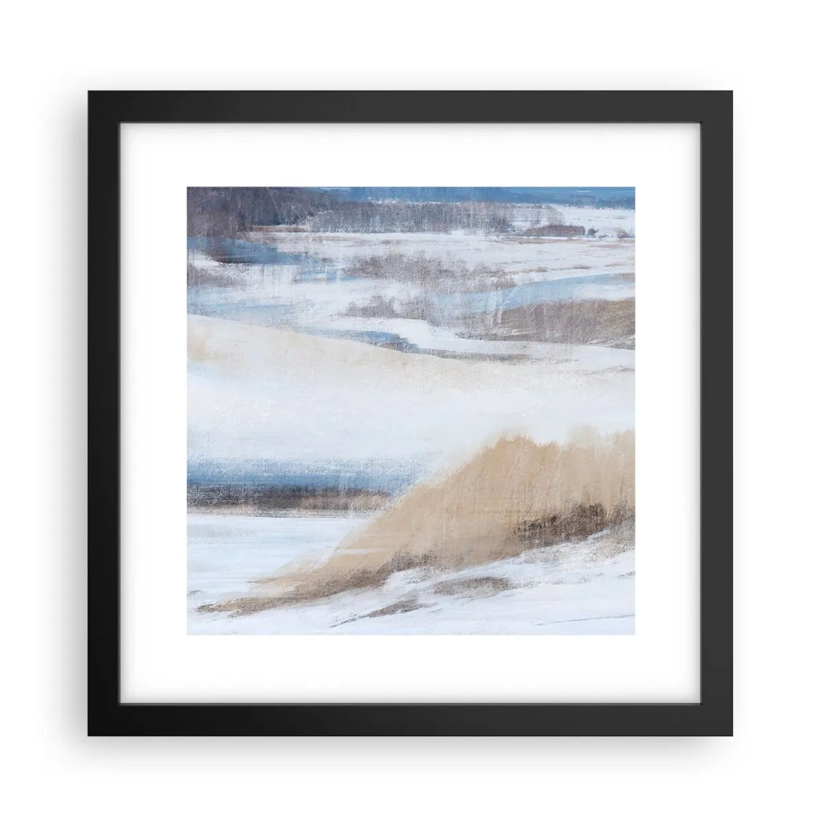 Pôster com moldura preta - Composição de inverno - 30x30 cm