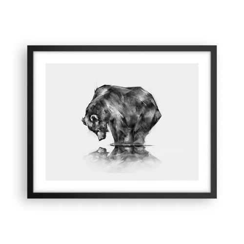 Pôster com moldura preta - É bom ver alguém próximo - 50x40 cm