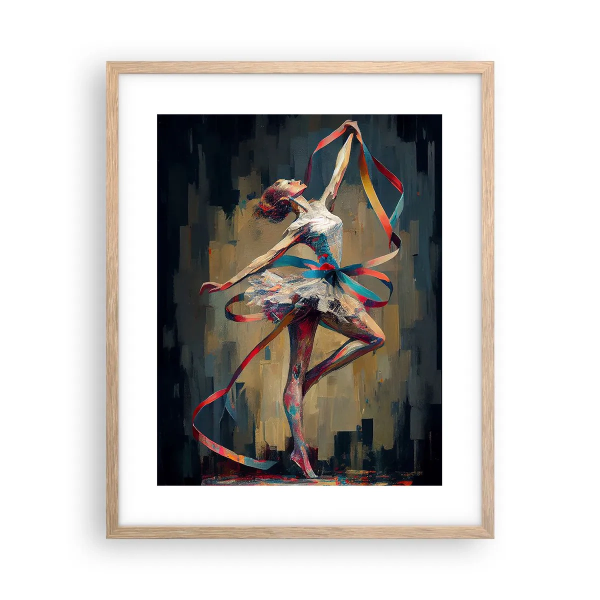 Pôster com moldura de carvalho claro - Dança da fita - 40x50 cm