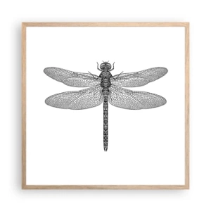 Pôster com moldura de carvalho claro - Precisão da natureza - 60x60 cm