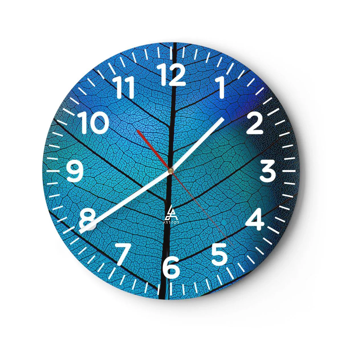 Relógio de parede - Relógio em vidro - Construção complexa - 30x30 cm