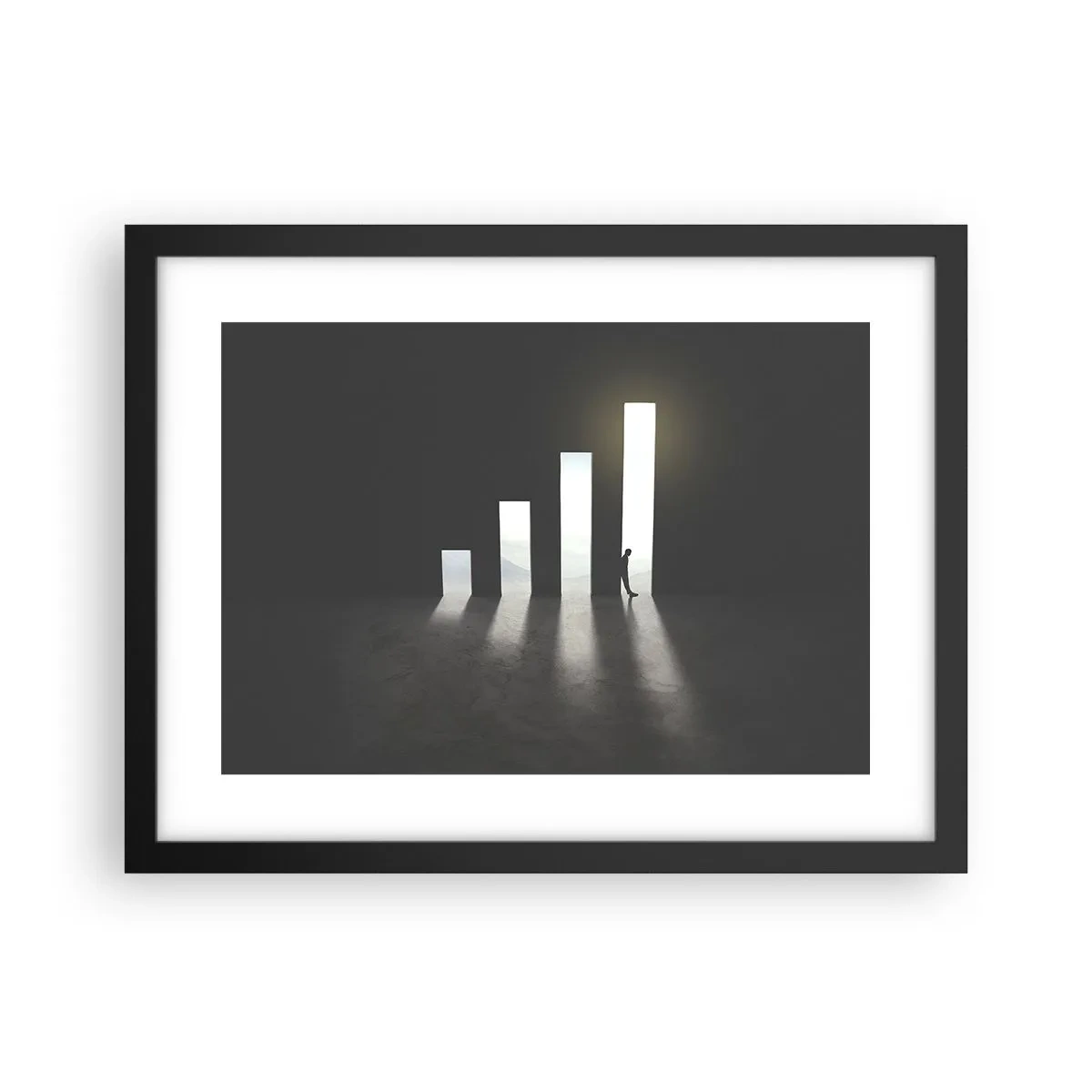 Pôster com moldura preta - Sucesso – impressão - 40x30 cm