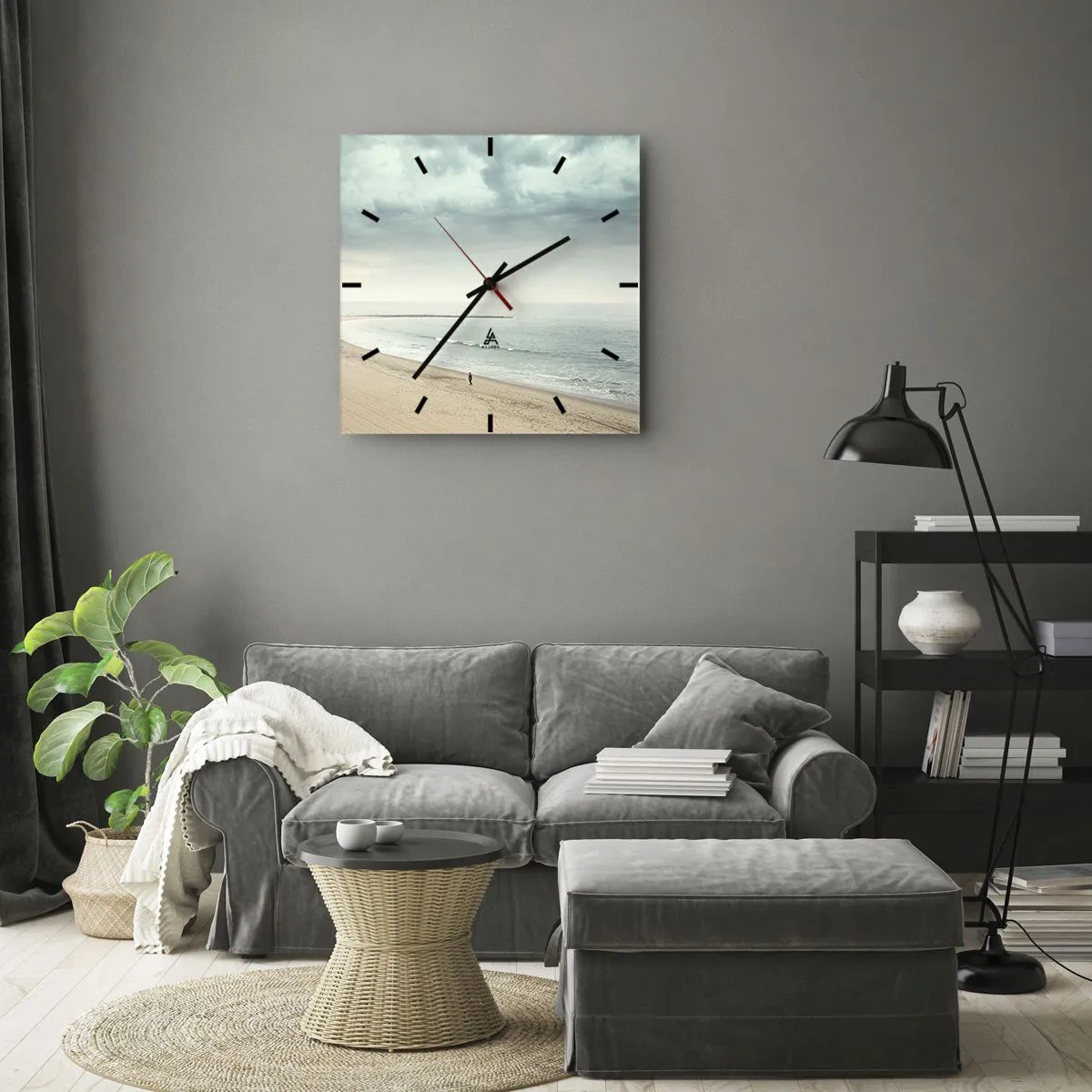 Relógio de parede - Relógio em vidro - Em busca da paz - 40x40 cm