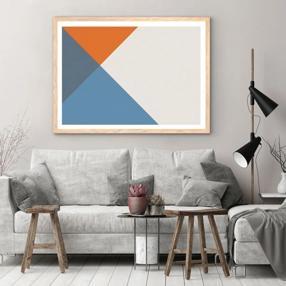 Pôster com moldura de carvalho claro - Em termos de... - 100x70 cm