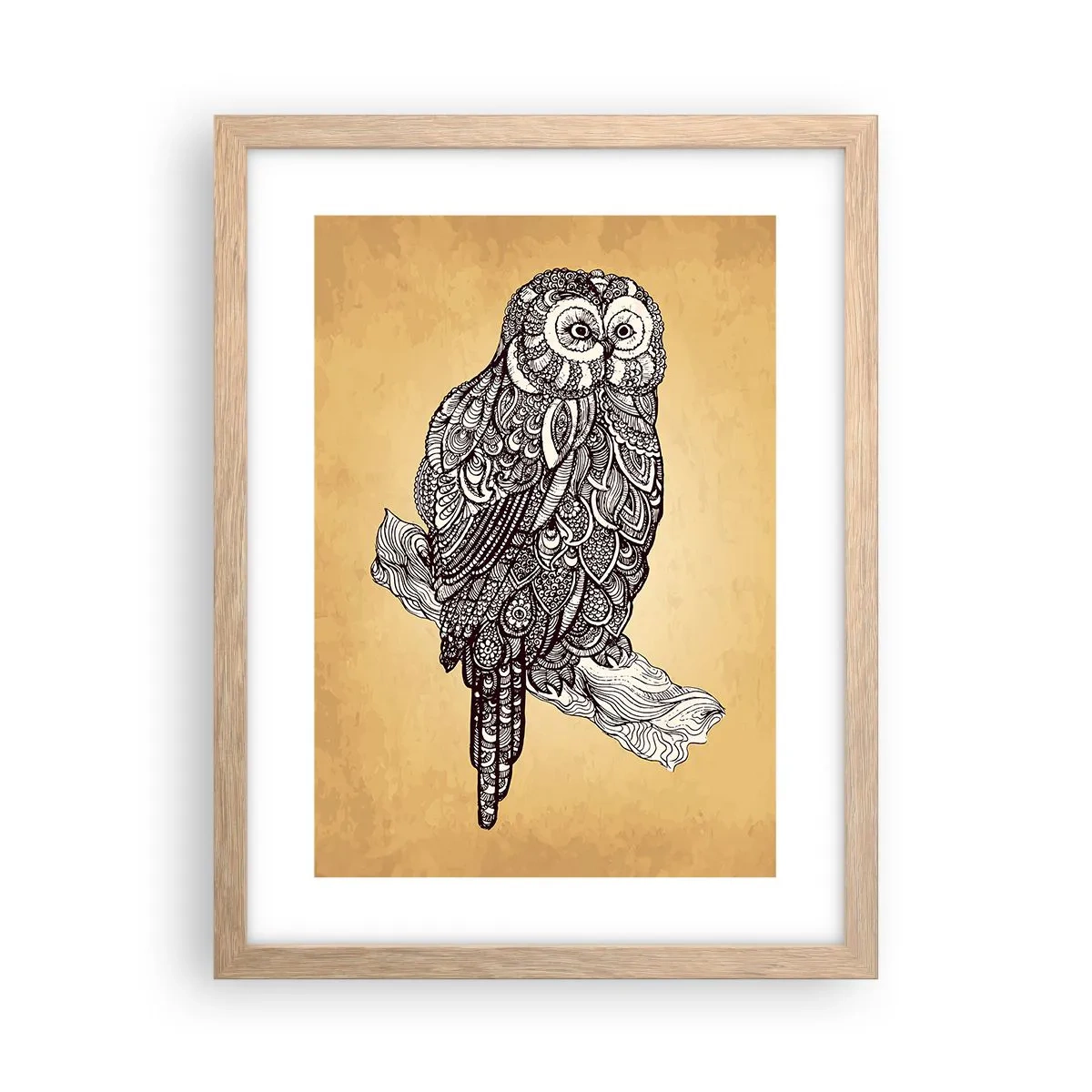 Pôster com moldura de carvalho claro - Ornamentos intrincados de sabedoria - 30x40 cm