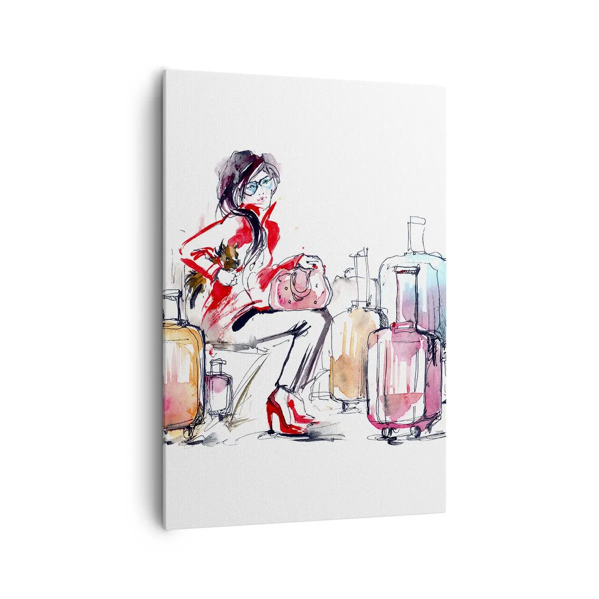 Quadro em tela - Vamos sentar antes da viagem - 70x100 cm