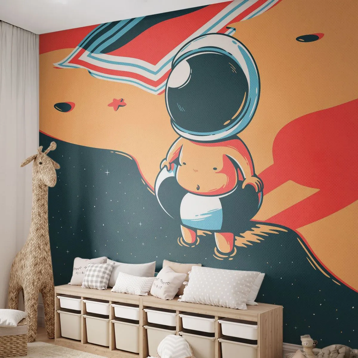 Papel de Parede Premium Sand - De uma perspetiva diferente - Abstração, Praia, Astronauta - 100x70 cm