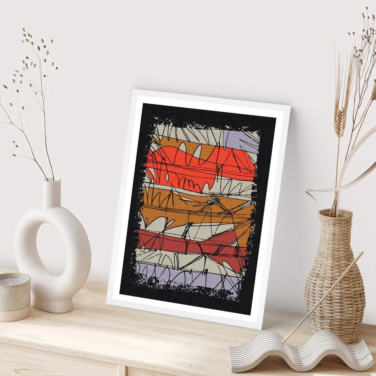 Pôster em moldura branca - Composição espontânea - 50x70 cm